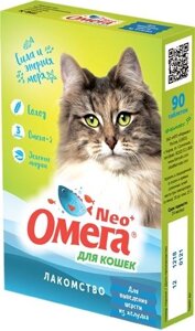 Мультивитаминное лакомство Омега Neo для кошек ржаной солод (90 таб.)