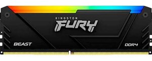 Оперативная память Kingston DDR4 16Gb 2666MHz Fury Beast RGB (KF426C16BB2A/16)