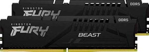 Оперативная память kingston DDR5 32GB (2x16GB) 4800mhz FURY beast black (KF548C38BBK2-32)