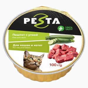 Pesta ламистер для кошек и котят паштет с уткой (100 г.)