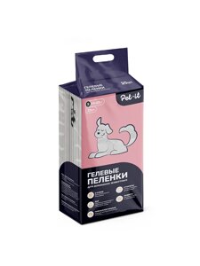 Pet-it гелевые пеленки для животных с суперабсорбентом и угловыми стикерами (45 х 60 см., 20 шт.)