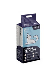 Pet-it гелевые пеленки для животных с суперабсорбентом и угловыми стикерами (60 х 60 см., 20 шт.)