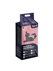 Pet-it гелевые пеленки для животных с суперабсорбентом, угловыми стикерами и угольным фильтром (45 х 60 см., 20 шт.)