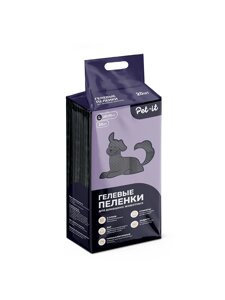 Pet-it гелевые пеленки для животных с суперабсорбентом, угловыми стикерами и угольным фильтром (60 х 90 см., 20 шт.)