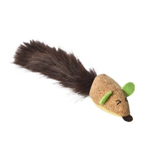 Pet-it игрушка для кошек мягкая мышка Муся с пушистым хвостом с мятой (5 х 26 см.)