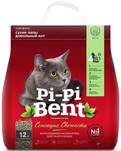 Pi-Pi-Bent Сенсация свежести наполнитель минеральный комкующийся (5 кг., 12 л.)