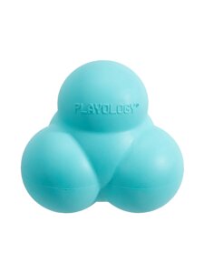 Playology Squeaky Bounce Ball жевательный тройной мяч с пищалкой и с ароматом арахиса (Голубой)