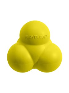 Playology Squeaky Bounce Ball жевательный тройной мяч с пищалкой и с ароматом курицы (Желтый)