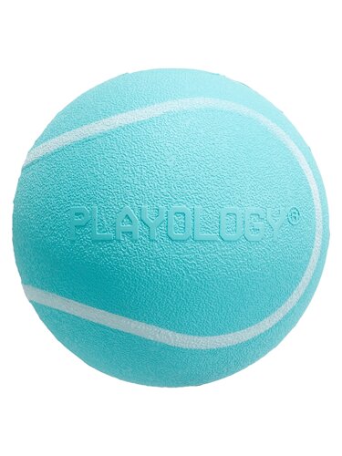 Playology Squeaky Chew Ball жевательный мяч с пищалкой и с ароматом арахиса (6 см., Голубой)
