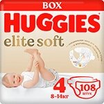 Подгузники Huggies Elite Soft 4, 8-14 кг, 108 шт.