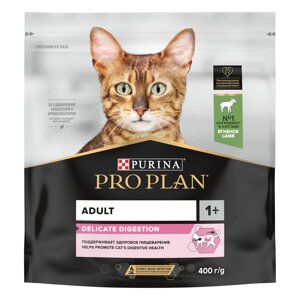 Pro Plan Delicate для кошек с чувствительным пищеварением (Ягненок, 400 гр.)
