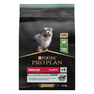 Pro Plan Medium Puppy Sensitive Digestion для щенков средних пород с чувствительным пищеварением (Ягненок, 3 кг.)