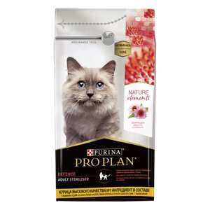 Pro Plan Nature Elements корм для взрослых стерилизованных кошек и кастрированных котов (Курица, 1,4 кг.)