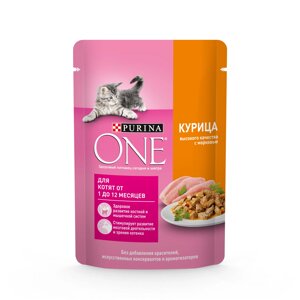 Purina One пауч для котят (Курица и морковь, 75 г.)