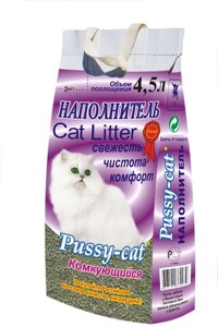 Pussy-cat наполнитель минеральный комкующийся (4 кг., 4,5 л.)