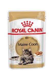 Royal Canin Maine Coon Adult пауч для кошек породы мейн кун (кусочки в соусе) (Мясо, 85 г.)