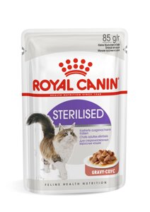 Royal Canin Sterilised пауч для кастрированных котов и стерилизованных кошек (кусочки в соусе) (Мясо, 85 г.)