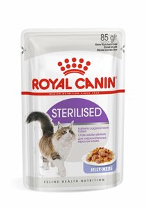 Royal Canin Sterilised пауч для кастрированных котов и стерилизованных кошек (кусочки в желе) (Мясо, 85 г.)