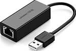 Сетевой адаптер Ugreen USB 2.0, 10/100 Мбит/с, цвет черный (20254)