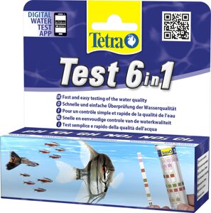 Тест-полоски для воды Tetra Test 6 в 1 GH/KH/NO2/NO3/pH/Cl (25 шт.)