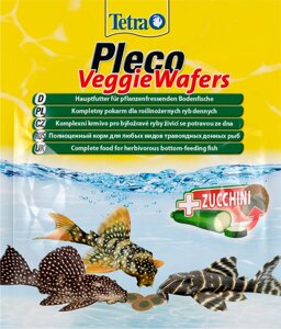Tetra Pleco Veggie Wafers корм для питающихся на дне рыб (пластины) (15 г.)
