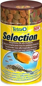 Tetra Selection корм для всех видов рыб (хлопья, чипсы, гранулы) (100 мл.)