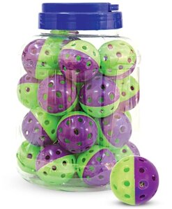 Triol 3833 игрушка Мяч-погремушка для кошек (1 шт., Фиолетовый с зеленым)
