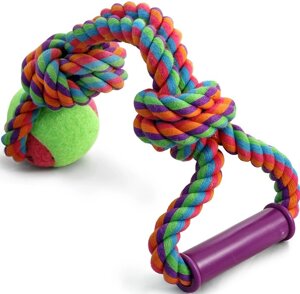 Triol игрушка Грейфер длинный с двумя узлами и мячом для собак (49 см.)