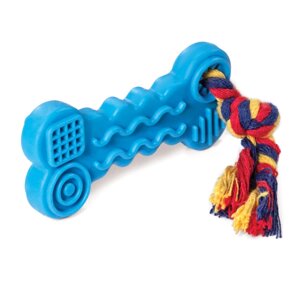 Triol игрушка из цельно-литой резины Косточка с веревкой для собак (16,5 см.)