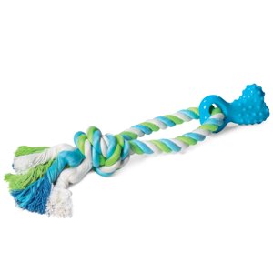 Triol игрушка из термопластичной резины Мини-кость с верёвкой для собак (30 см.)