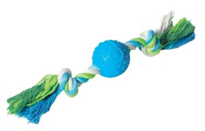 Triol игрушка из термопластичной резины Мяч с верёвкой для собак (29 см.)