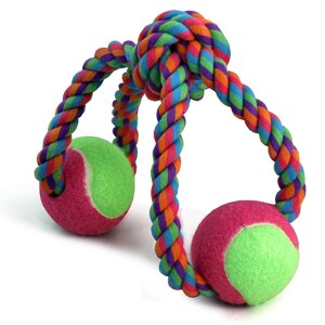 Triol игрушка Верёвка-восьмёрка, узел и 2 мяча для собак (65 х 320 мм.)