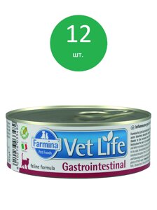 Vet Life Cat Gastrointestinal консервы для кошек при ЖКТ (Курица, 85 г. упаковка 12 шт)