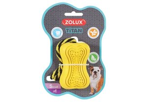 Zolux Titan игрушка кость-кормушка с веревкой (8 см., Желтая)