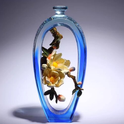 Дизайнерская французская глазурованная ваза Glass craftsman/ модель LLGJF7078