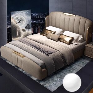 Дизайнерская кровать в итальянском стиле, бархатная фланель