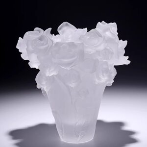 Дизайнерская стеклянная ваза с розами/ модель LLGJF7260