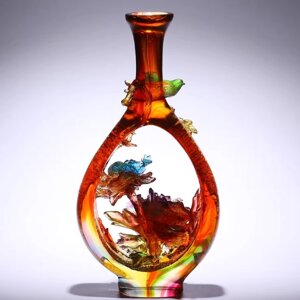 Глазурованная ваза с пионами Glass craftsman/модель LLGJF7073