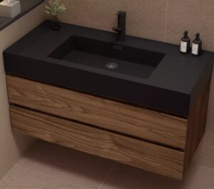 Комплект мебели для ванной комнаты с шкафчиком из цельного дерева