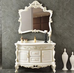 Комплект мебели в классическом стиле белого цвета для ванной Di Shihan/1-13
