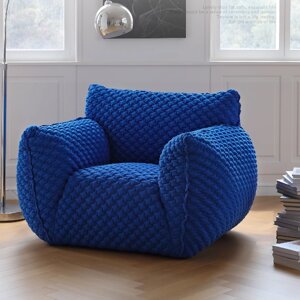 Синие одноместное кресло в современном минималистском стиле, трикотажное полотно 3Д