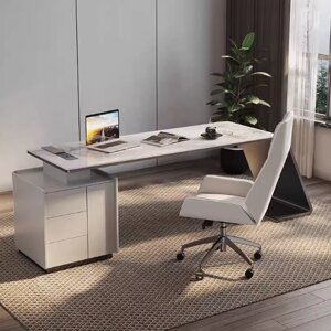 Светлый роскошный письменный стол в итальянском стиле/ модель 0068
