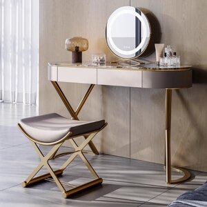Туалетный столик в итальянском стиле geli с зеркалом и пуфиком