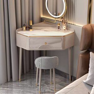 Угловой туалетный столик с пуфиком и LED зеркалом " Fanzhong's"