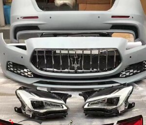 Передний бампер в сборе, фары Maserati president Geberit замена старой на новую модель ОРИГИНАЛ