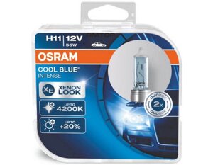Комплект ламп H11 12V 55W PGJ19-2 COOL BLUE intense цветовая температура 4200к 2шт.(1к-т)