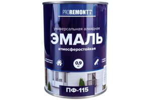 Эмаль ПФ-115 Proremontt синий 0,9 кг Л-С 10 шт/уп