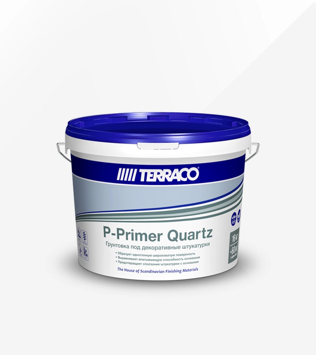 Грунтовка адгезионная Terraco Террагрунт белый Кварц P-Primer QuArtz 16 кг от компании Строй Мир Крым. Симферополь. - фото 1