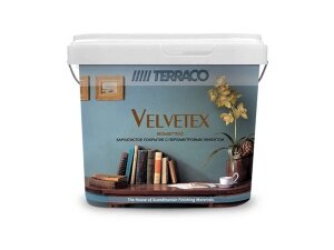 Интерьерное покрытие Terraco Вельветтекс белый с Эффектом бархата 5 кг