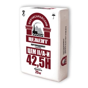 Цемент Бахчисарайский ЦЕМ I/A-И 52,5 Н М600Д0 25кг (56шт/пал)